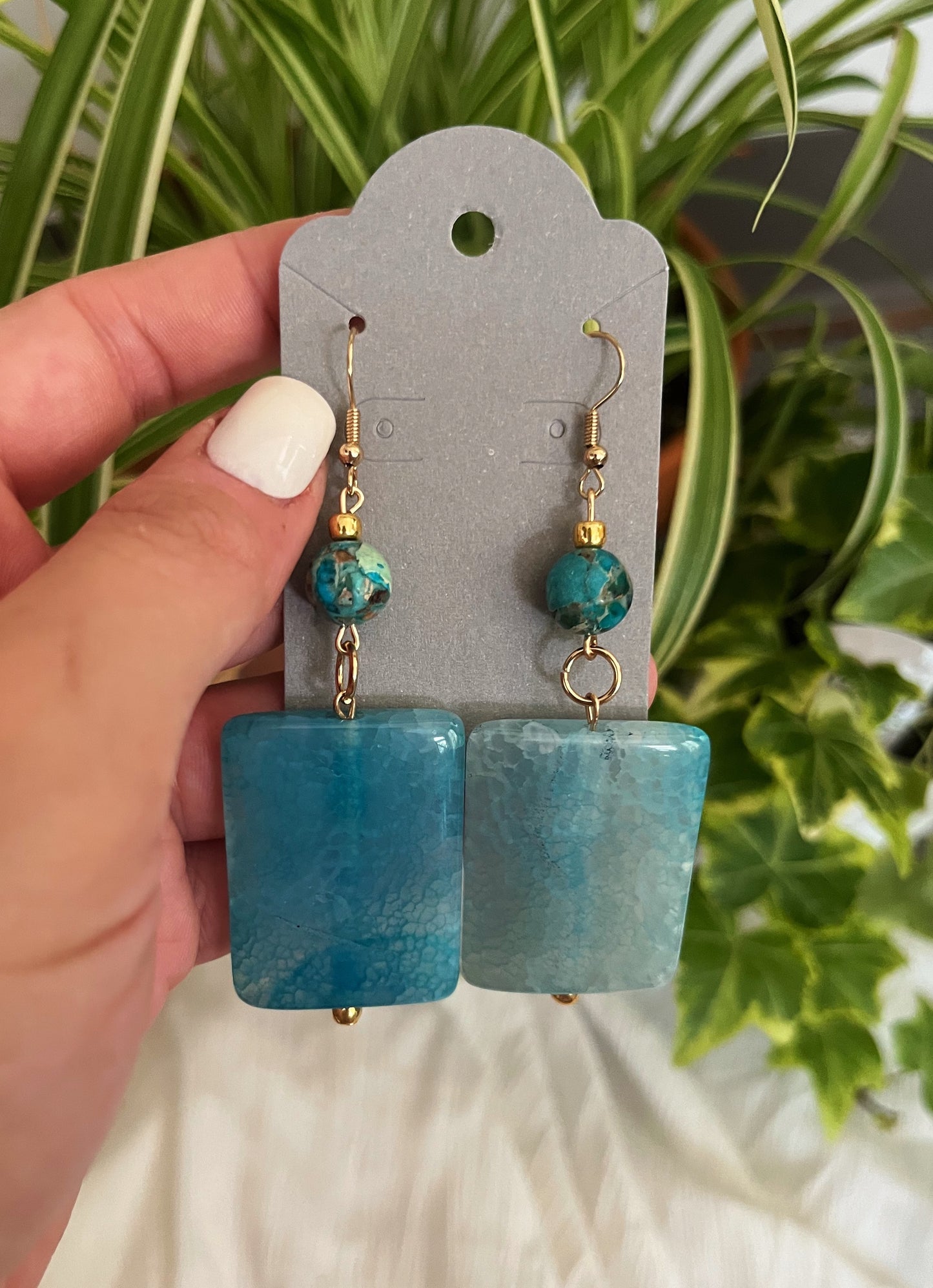 Agate & Jade Earrings