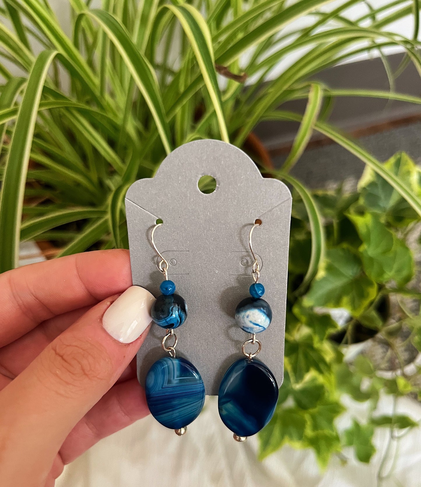 Blue Agate Earrings